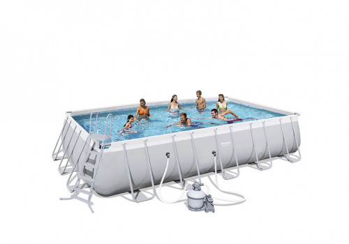 56471 Каркасный бассейн прямоугольный BestWay, 671х366х132см, фильтр-насос песчанный 5678 л/ч