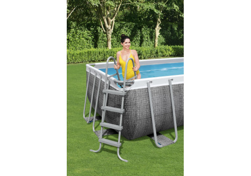 Bestway 56996 Прямоугольный каркасный бассейн 488х244х122см +фильтр-насос, лестница, тент