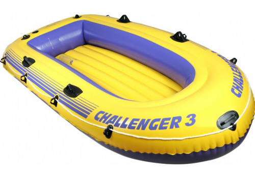 Лодка Challenger-3-Set, трехместная, 295*137*43 см, весла, ручной насос